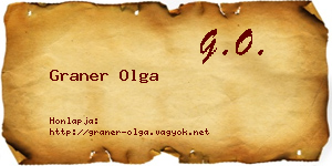 Graner Olga névjegykártya